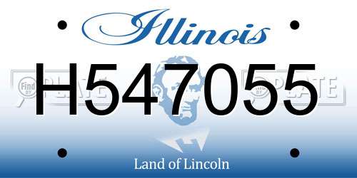 H547055 Illinois License Plate
