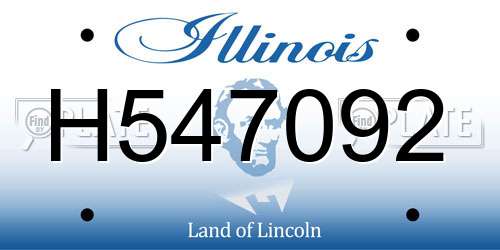 H547092 Illinois License Plate