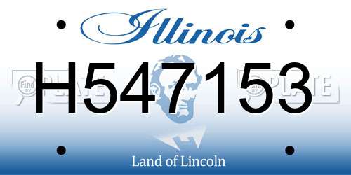 H547153 Illinois License Plate