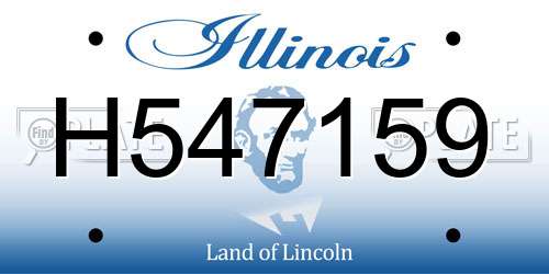H547159 Illinois License Plate
