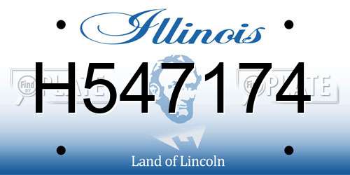 H547174 Illinois License Plate