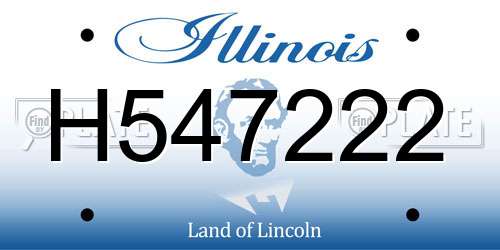 H547222 Illinois License Plate