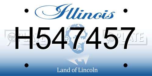 H547457 Illinois License Plate