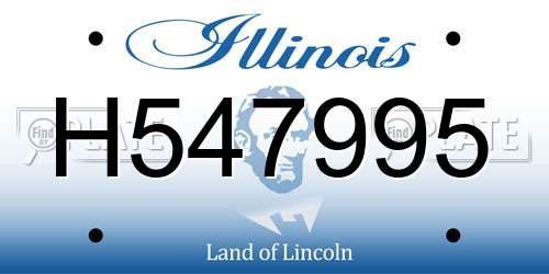 H547995 Illinois License Plate