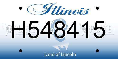 H548415 Illinois License Plate