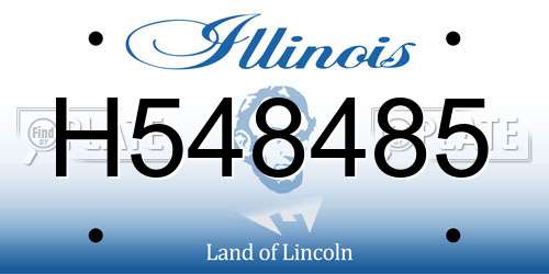 H548485 Illinois License Plate