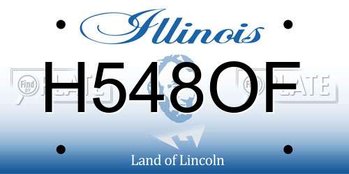 H548OF Illinois License Plate