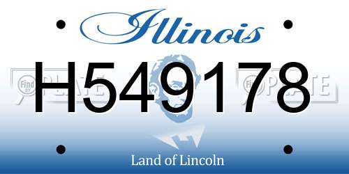 H549178 Illinois License Plate
