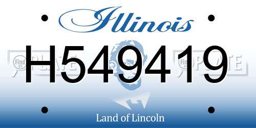 H549419 Illinois License Plate