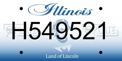 H549521 Illinois License Plate