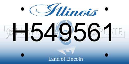 H549561 Illinois License Plate