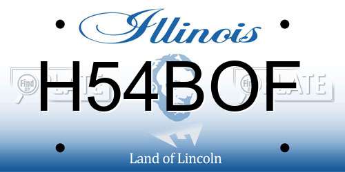 H54BOF Illinois License Plate