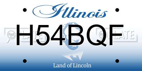 H54BQF Illinois License Plate