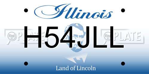 H54JLL Illinois License Plate