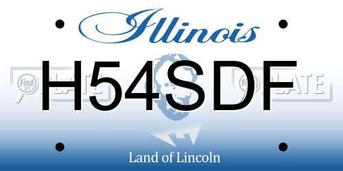 H54SDF Illinois License Plate