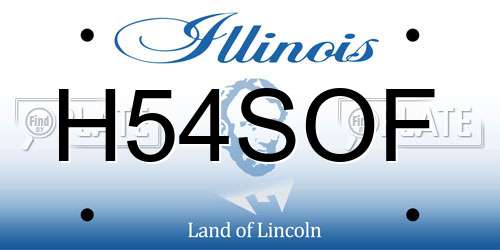 H54SOF Illinois License Plate