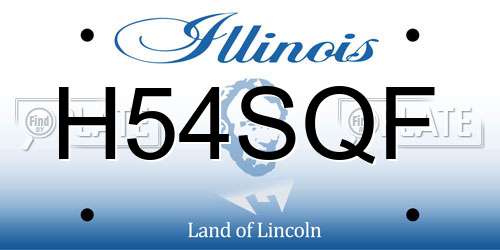 H54SQF Illinois License Plate