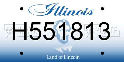 H551813 Illinois License Plate