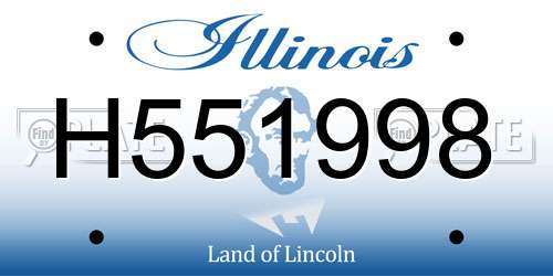 H551998 Illinois License Plate