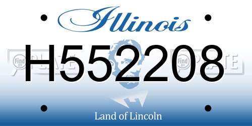 H552208 Illinois License Plate