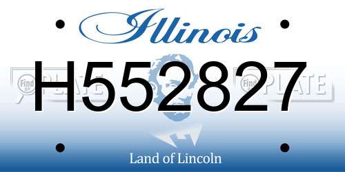 H552827 Illinois License Plate