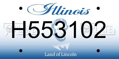 H553102 Illinois License Plate