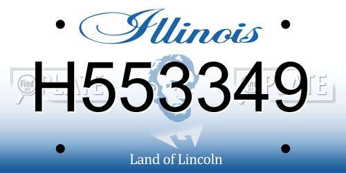 H553349 Illinois License Plate