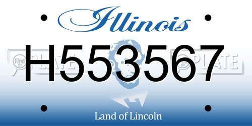 H553567 Illinois License Plate