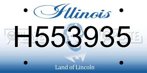 H553935 Illinois License Plate