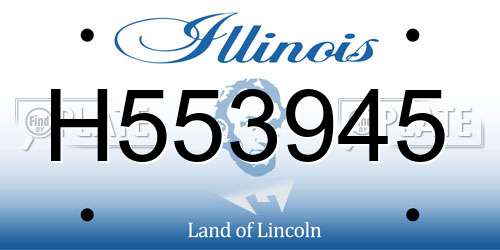 H553945 Illinois License Plate