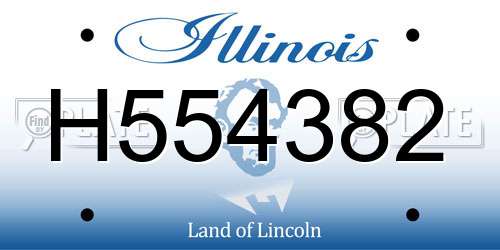 H554382 Illinois License Plate