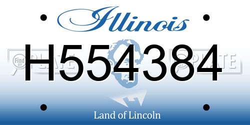 H554384 Illinois License Plate