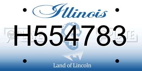 H554783 Illinois License Plate