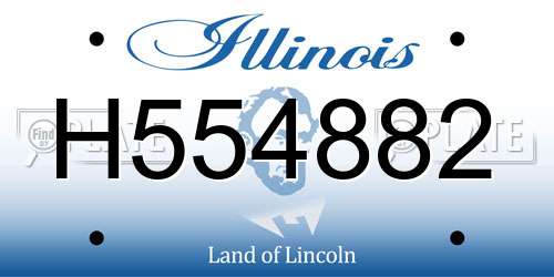 H554882 Illinois License Plate