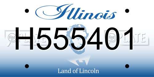 H555401 Illinois License Plate