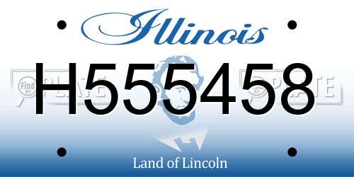 H555458 Illinois License Plate