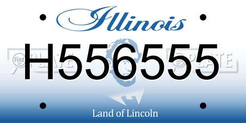 H556555 Illinois License Plate