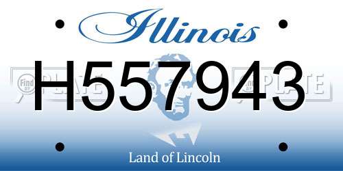 H557943 Illinois License Plate