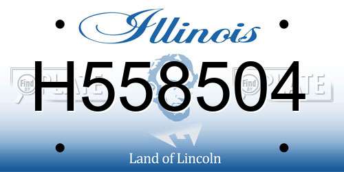 H558504 Illinois License Plate