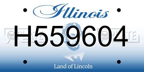 H559604 Illinois License Plate