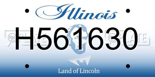 H561630 Illinois License Plate