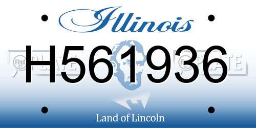 H561936 Illinois License Plate
