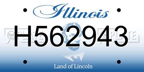 H562943 Illinois License Plate