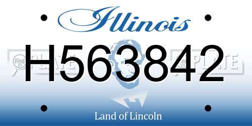H563842 Illinois License Plate