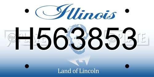 H563853 Illinois License Plate