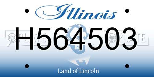 H564503 Illinois License Plate