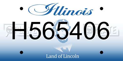 H565406 Illinois License Plate