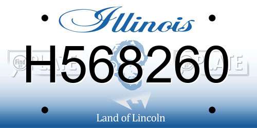H568260 Illinois License Plate