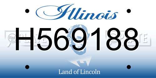 H569188 Illinois License Plate