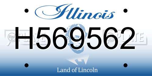 H569562 Illinois License Plate